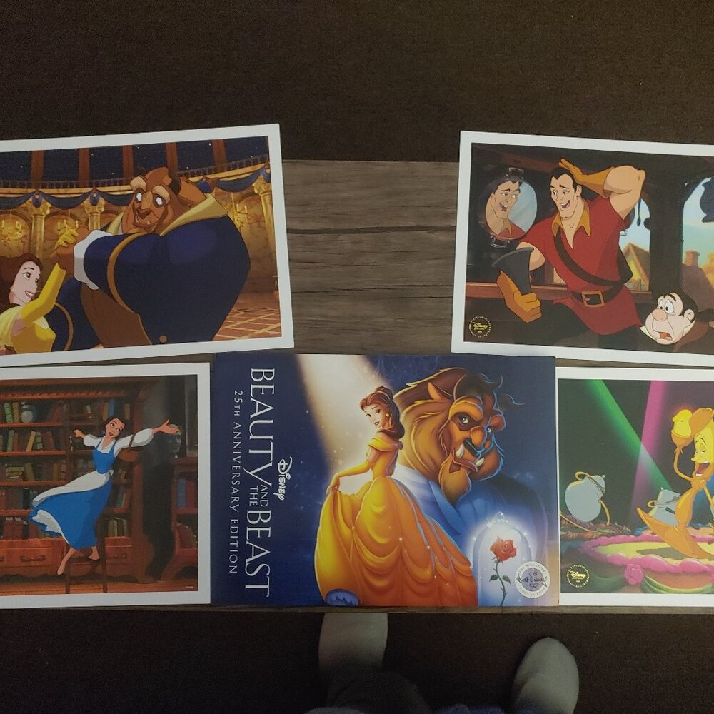 Disney  Beauty and the Beast  lithograph 2016 At prints 14x10 set of 4
